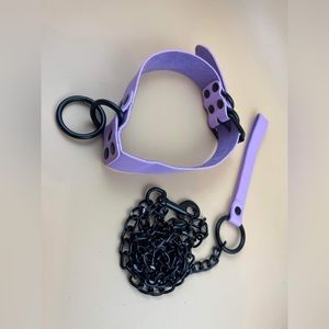Purple Punk Leather leash Harness for Dog New